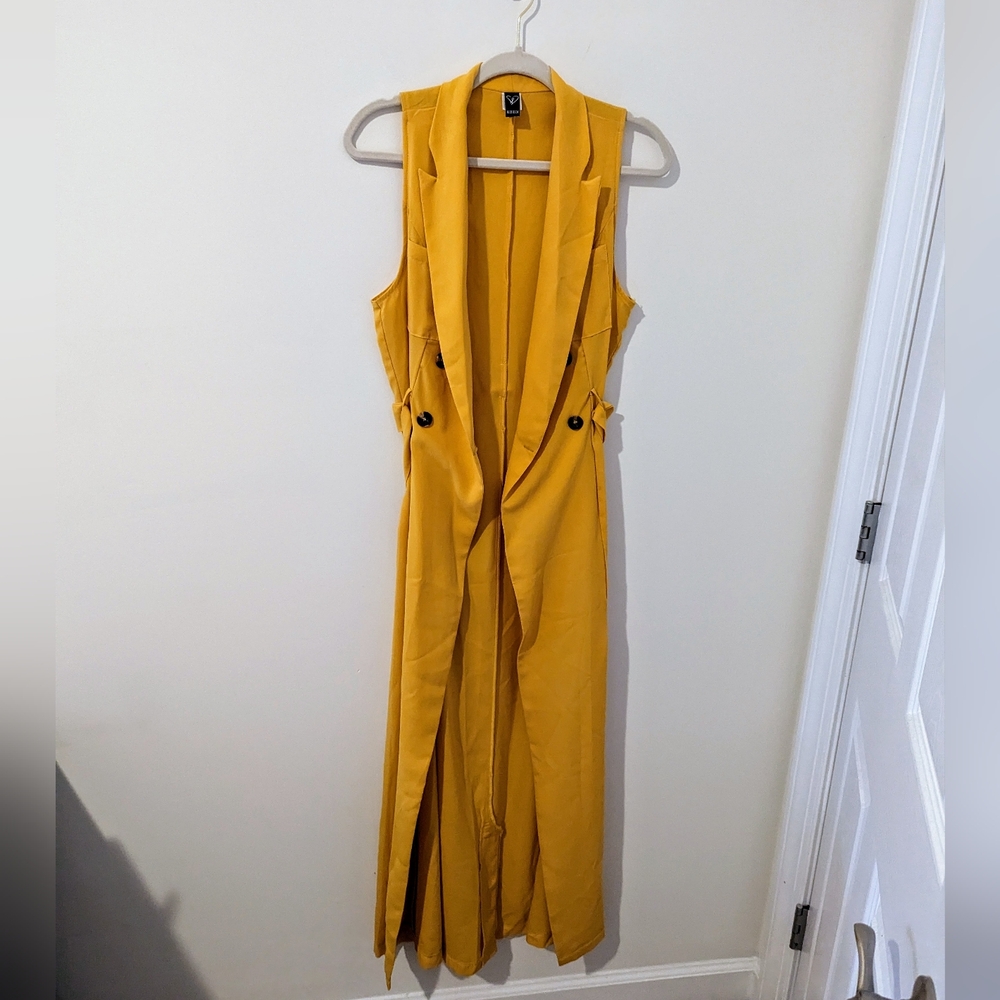 Windsor Yellow Sleeveless Trench Style Wrap